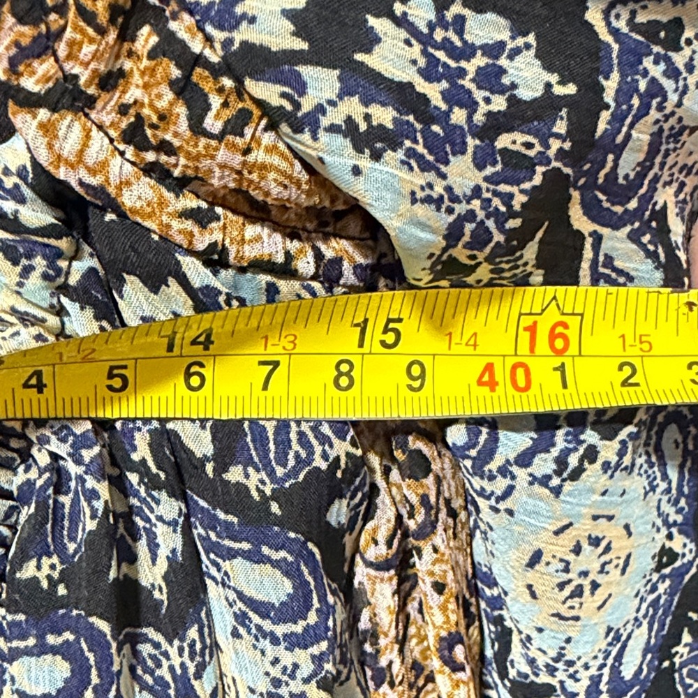 Free People Womens Floral Keyhole Boho Blouse NWOT Open Back Ruffle Fairy XS Top - Picture 10 of 11